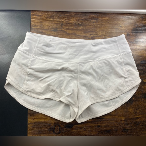 White LuLu Lemon Shorts - Picture 1 of 5